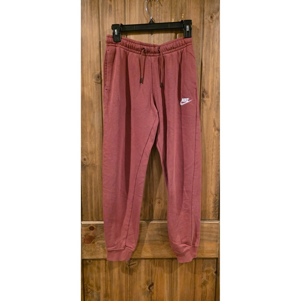 Nike Jogger Pants Womens Size XS Red Activewear Drawstring Logo Tapered Leg
